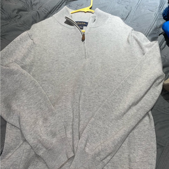 Brooks Brothers Sweater Quarter Zip Supima Cotton Size Medium Grey - Picture 2 of 3